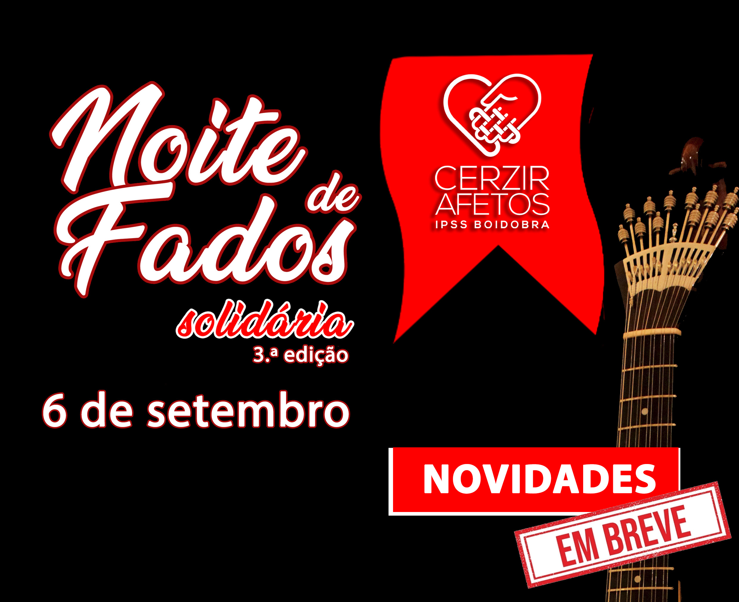 Noite de fados solidária - 3ª Edição dia 6 de setembro